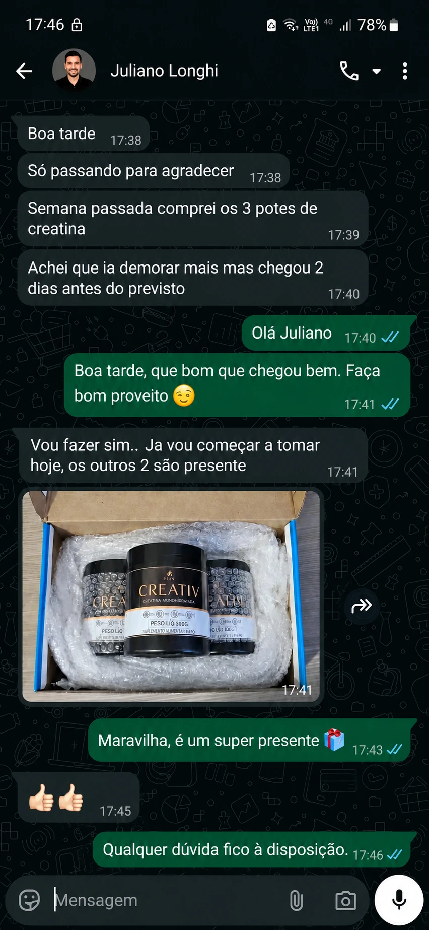 Depoimento cliente Creativ