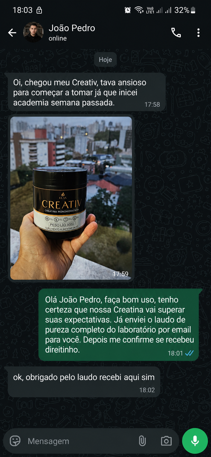 Depoimento cliente Creativ